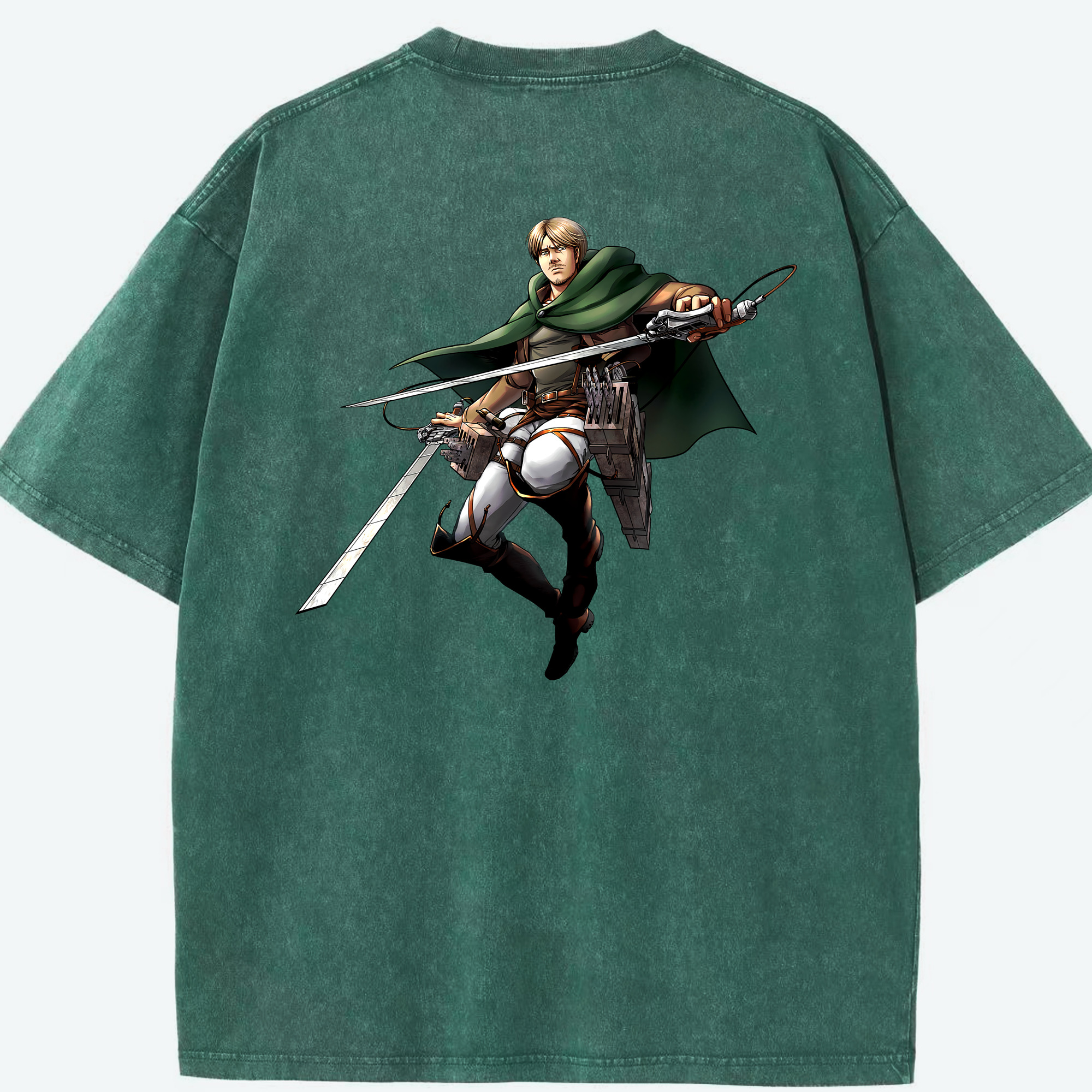 （画像用） 進撃の巨人 Attack on Titan 綿100% ヴィンテージ風 半袖Tシャツ（背面プリント）